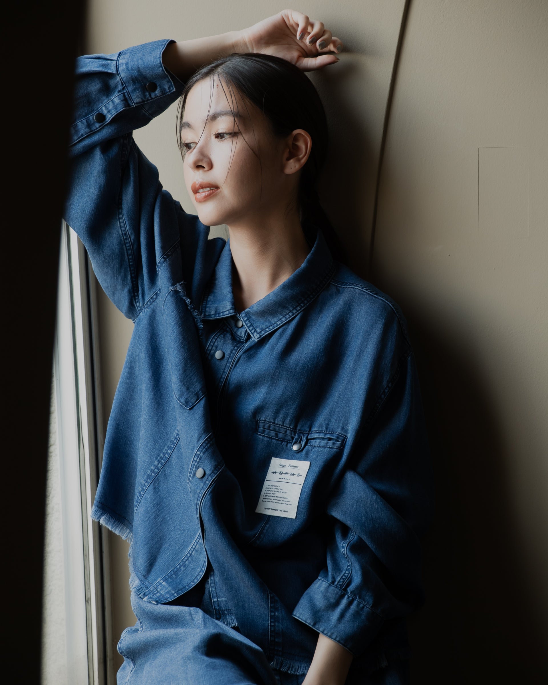 パッチワークアクセントデニムフリンジシャツ – STYLE RAVIE
