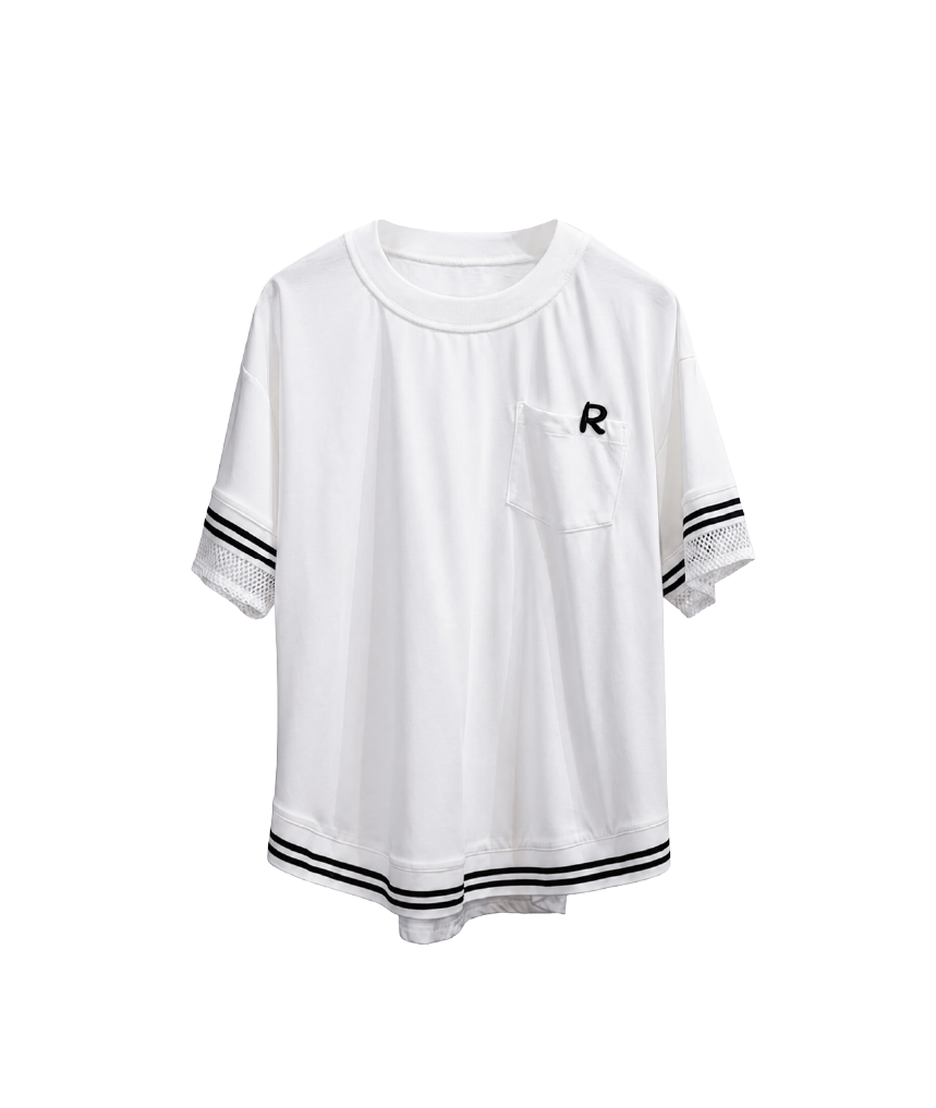 ラインアクセント ロゴTシャツ