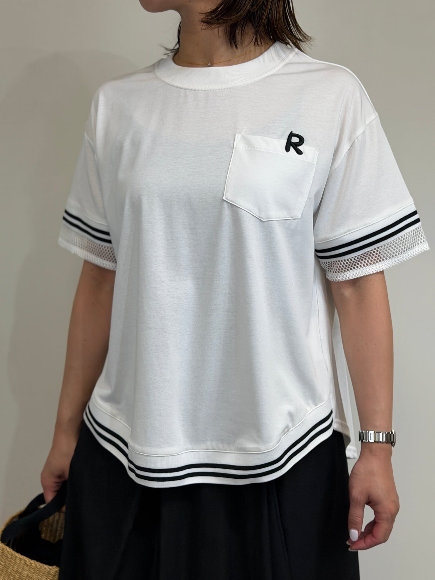 ラインアクセント ロゴTシャツ
